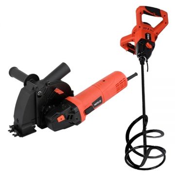 Yato  YT-82015 + YT-82607 - Masina de taiat cu disc diamantat 1700 W 125 mm + Masina de amestecat 1600 W 140 mm