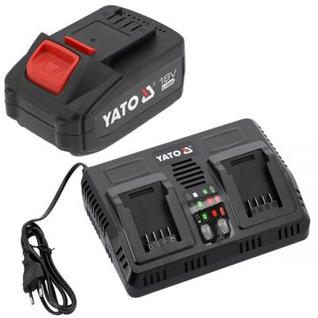 Yato  YT-828463 + YT-828501 - Set 1 acumulator si incarcator Li-Ion 18 V 4 Ah