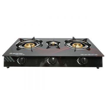Aragaz, plita cu 3 arzatoare din fonta 2.5KW, sticla securizata 700x380x94mm, Cod: BK78954, Brand: BRECKNER GERMANY