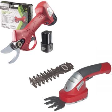 Raider  RD-PSH02 + RD-GSSL01 - Foarfeca de gradina cu 2 acumulatori Li-Ion 16 V 2 Ah 25 mm + Foarfeca de iarba si arbusti cu 1 acumulator Li-Ion 3.6 V 1.5 Ah 12 cm