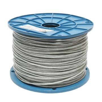 Cablu otel galvanizat cu invelis PVC fi 3mm, foc 6x7+FC, sarcina maxima 230Kg, 250m/rola, greutate 5.07Kg, Cod: DISSW36