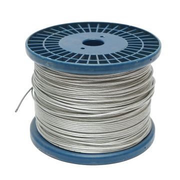 Cablu otel galvanizat fi 2mm, foc 1x19, sarcina maxima 80Kg, 250m/rola, greutate 4.8Kg, Cod: DISSW39