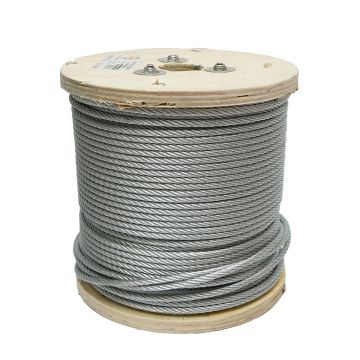 Cablu otel galvanizat fi 5mm, foc 6x7, sarcina maxima 1460Kg, 150m/rola, greutate 13.1Kg , Cod: DISSW42