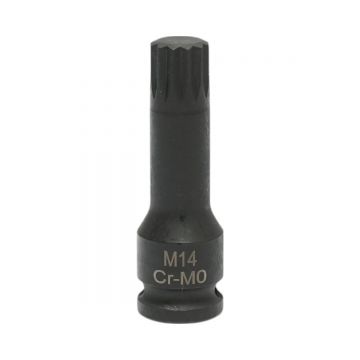Cheie tubulara de impact spline M14, 60mm, patrat 3/8 Cr-Mo, Cod: DISTS93
