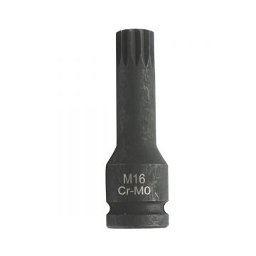 Cheie tubulara de impact spline M16, 78mm, patrat 1/2 Cr-Mo, Cod: DISTS84