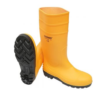 Cizme de lucru din cauciuc, galben, marimea 45 , Cod: DISPT03 ,Brand: CROWNMAN