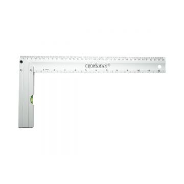 Echer tamplarie cu nivela profesional 350mm/14 inch, maner aluminiu, rigla otel inoxidabil , Cod: DISPT68, Brand: CROWNMAN