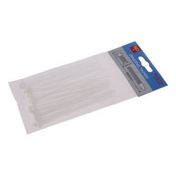 Legături pentru cabluri 120 x 2,5 mm alb (50 buc)