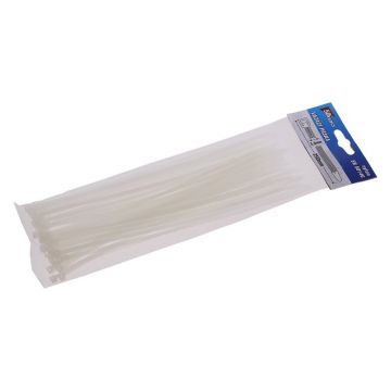 Legături pentru cabluri 250 x 3,6 mm alb (50 buc)