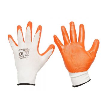 Manusi de protectie sintetice cauciucate alb-portocaliu marimea 10, Cod: BK90013, BRECKNER GERMANY
