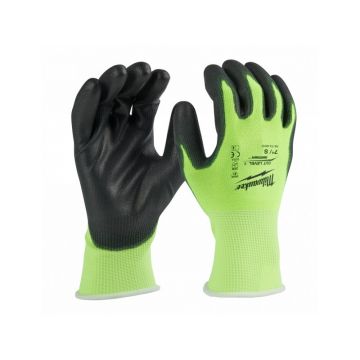 MILWAUKEE Mănuși de siguranță rezistente la tăieturi, vopsite în PU 1/A - S/7 Hi-Vis