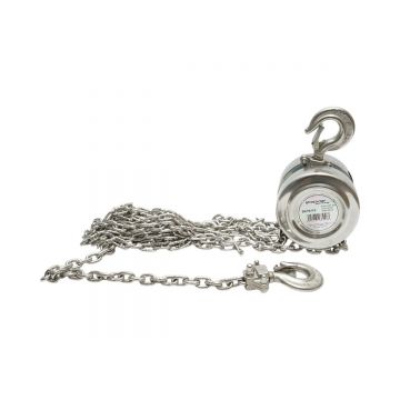 Palan manual inox cu lant 3m, sarcina maxima 500 kg, carlig cu siguranta , Cod: BK76110, Breckner Germania