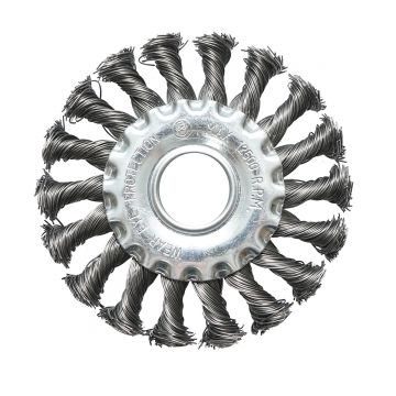 Perie sarma circulara 100mm cu fir otel rasucit 0.5mm, interior 22.23mm pentru debavurare fier, alama, indepartare vopsea, depuneri metalice , Cod: DISPN88, Marca: CROWNMAN