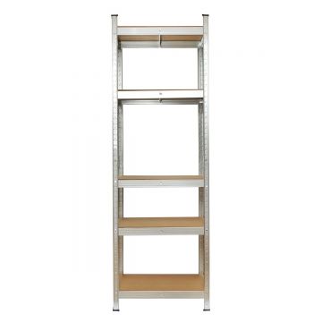 Raft metalic cu 5 polite MDF, 180x60x30cm, 100kg/polita, montaj fara suruburi, Cod: BK78312, Echivalență: DISLR32, Breckner Germany