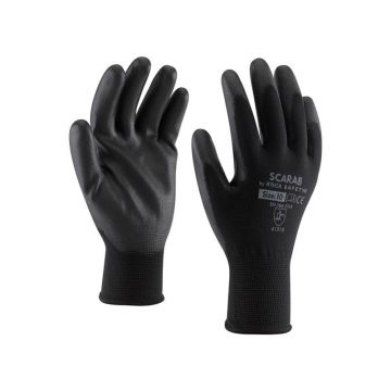 SCARAB/09 Mănuși de mecanică înmuiate BLACK ambalate în perechi