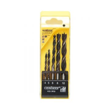Set 5 burghie elicoidale HCS 4-10mm cu tija cilindrica pentru lemn , Cod: DISPN33, Brand: CROWNMAN