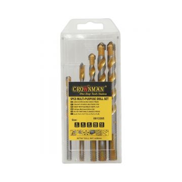 Set 5 burghie multifunctionale 5-12mm pentru metal, aluminiu, lemn, PVC, gresie, Cod: DISPN35, Marca: CROWNMAN