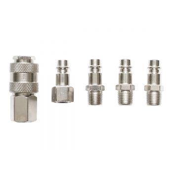 Set 5 cuple rapide 1/4 BSPT pentru furtunuri aer comprimat si scule pneumatice , Cod: DISPN97 , Brand: CROWNMAN