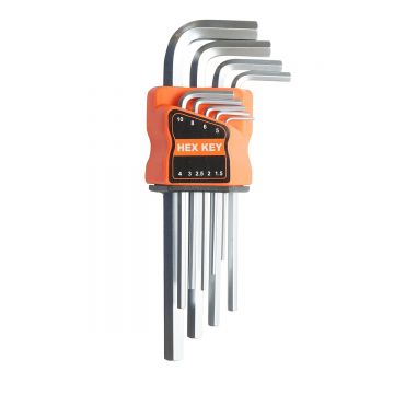 Set 9 chei imbus hexagonale 1.5-10mm cu brat lung din otel forjat nichelat, Cod: DISPY25