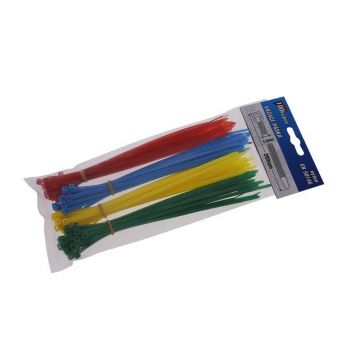 Set de legături de cablu 200 x 3,6 mm (roșu-verde-galben-alb) (100 buc)