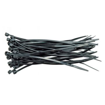 VOREL Legături pentru cabluri 200 x 2,5 mm negru (100 buc)