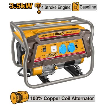 Generator curent electric, 3.5KW, 4 timpi, benzina, Ingco GE35006