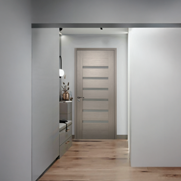 Usa de interior din lemn  cu geam  KMC-034 2000/700 Gri Inchis