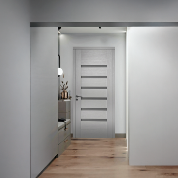 Usa de interior din lemn  cu geam  KMC-034  alba  2000/600