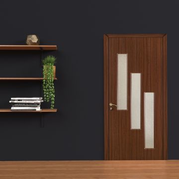 Usa de interior din lemn  cu geam  OP-105 2000/700 Teak