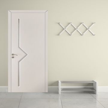 Usa de interior din lemn  cu geam  OP-106  alba  2000/600