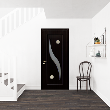 Usa de interior din lemn Modern  cu geam  OP-063 Wenge 2000/700