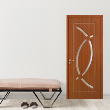 Usa de interior din lemn Modern  cu geam  OP-104 2000/700 Sapelli