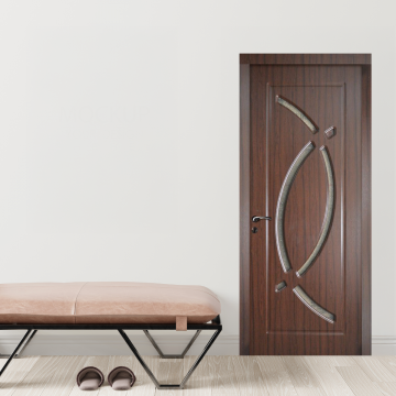 Usa de interior din lemn Modern  cu geam  OP-104 2000/800 Teak