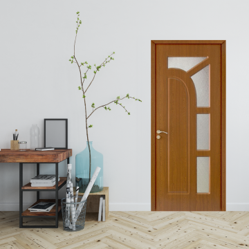 Usa de interior din lemn Modern  cu geam  OP-157 2000/700 Stejar inchis