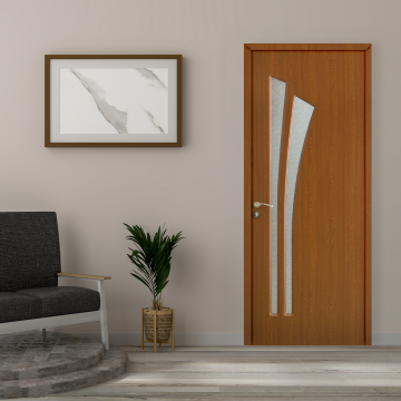 Usa de interior din lemn Modern  cu geam  RA-103 2000/600 Stejar inchis