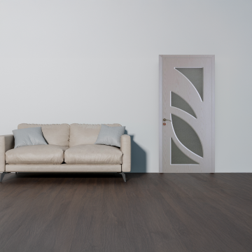 Usa de interior din lemn Modern  cu geam  RA-104 2000/700 Stejar Alb