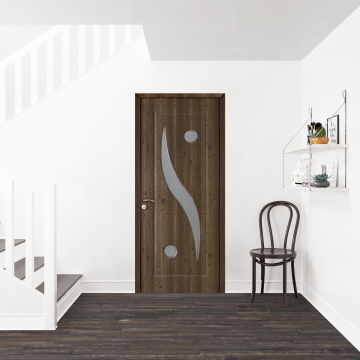 Usa de interior din lemn Trend  cu geam  OP-063 2000/600 Pin antic