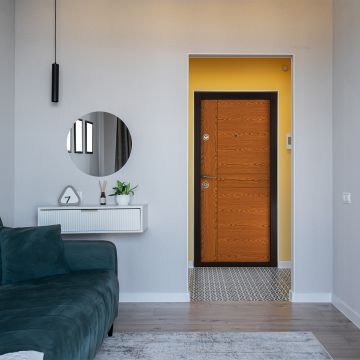 Usa metalica apartament Prestige 03 B  maro  96 x 205 cm  dreapta