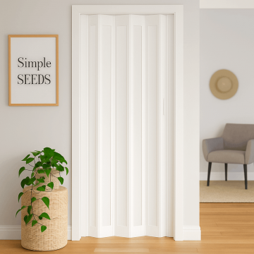 Usa plianta interior cu geam 1/1 Prestij  din PVC  alb marmorat  850/2030 mm