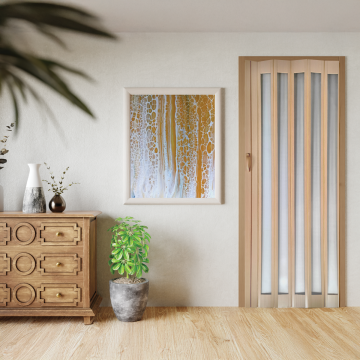 Usa plianta interior  cu geam 1/1 Prestij  din PVC  pin  850/2030 mm