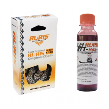 Lant drujba Ruris DAC 456, 32 dinti, pas 3.25, 38cm + Ulei Ruris 2TT-Max, 125ml