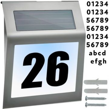 Aplica Solara LED pentru Numar Casa ,   20x18 cm, Iluminare Automata, Design Modern