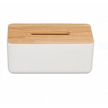 Cutie pentru depozitarea servetelelor cu capac din Bambus, 23x13x10 cm