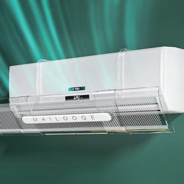 Deflector reglabil pentru aer conditionat,Plastic, Transparent, 18x53-94 cm