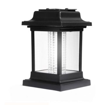 Felinar Led solar pentru masa, Negru, Plastic, 9x9x13 cm