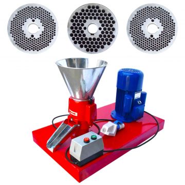 Granulator furaje Eurogran 120, 100 Kg/h, 3 matrite, motor inclus de 3 Kw, transmisie curea, monofazat 230V