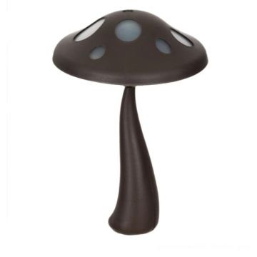 Lampa Led Solara, Design Ciuperca, Plastic, Negru, 27 cm