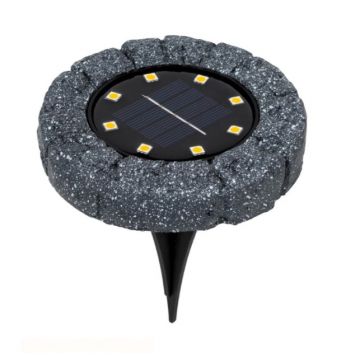 Lampa Led solara pentru gazon, Design Piatra Sparta, 11 cm