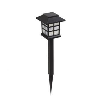 Lampa LED solara, Plastic , Negru, 38 cm