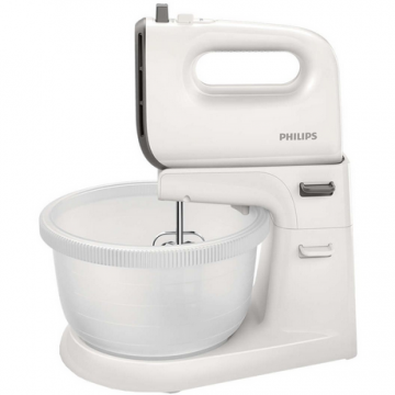 Mixer cu bol HR3745/00 Viva Collection 450W 3 litri 5 viteze plus Turbo Alb / Gri
